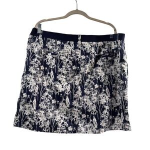 Lee Navy and White Floral Midi Skirt